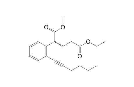 O5-ethyl O1-methyl 2-(2-hex-1-ynylphenyl)pent-2-enedioate