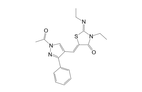 4-thiazolidinone, 5-[(1-acetyl-3-phenyl-1H-pyrazol-4-yl)methylene]-3-ethyl-2-[(Z)-ethylimino]-, (2Z,5Z)-