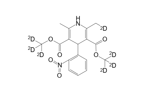 Mixture of bis(Trideuteromethyl) 1,4-dihydro-2-CD3-6-CH3-4-(2-NO2-phenyl)-3,5-pyridinedicarboxylate with hexa- and octa-deuterated compounds