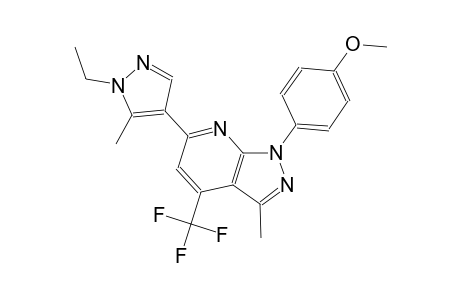 1H-pyrazolo[3,4-b]pyridine, 6-(1-ethyl-5-methyl-1H-pyrazol-4-yl)-1-(4-methoxyphenyl)-3-methyl-4-(trifluoromethyl)-