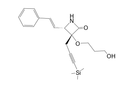 (3R*,4S*,E)-21-(2-Hydroxyethyl)-3-methoxy-4-(2-phenylethenyl)-3-[3-(trimethylsilyl)prop-2-ynyl]azetidin-2-one