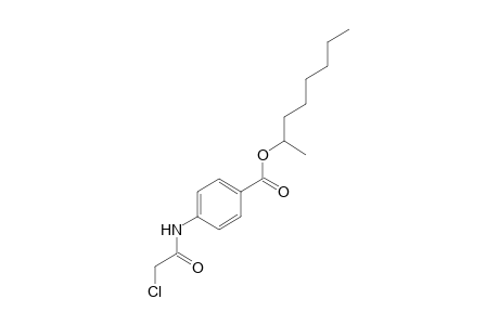 p-(2-chloroacetamido)benzoic acid, 1-methylheptyl ester