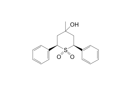 cis-2,6-diphenyl-4-methyltetrahydro-2H-thiopyran-4^e-ol, 1,1-dioxide