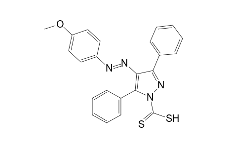 3,5-diphenyl-4-[(p-methoxyphenyl)azo]pyrazole-1-carbodithioic acid