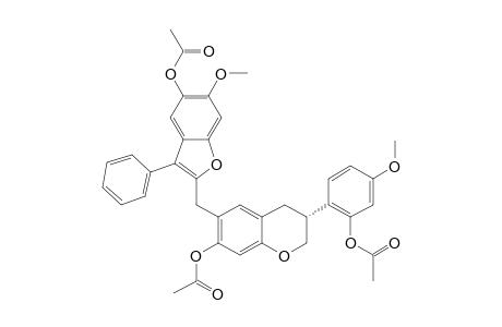 (3S)-6-(3-PHENYL-5-ACETOXY-6-METHOXY-BENZO-[B]-FURAN-2-YLMETHYL)-VESTITOL-TRIACETATE