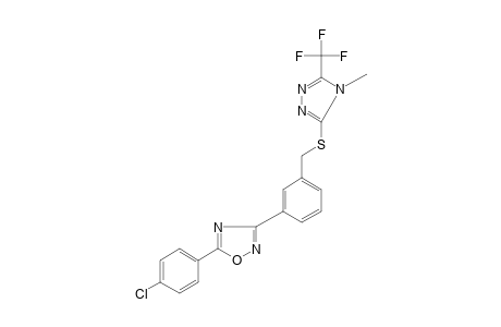 5-(p-chlorophenyl)-3-{alpha-{[4-methyl-5-(trifluoromethyl)-4H-1,2,4-triazol-3-yl]thio}-m-tolyl}-1,2,4-oxadiazole