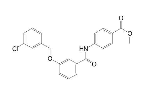 Benzoic acid, 4-[[3-[(3-chlorophenyl)methoxy]benzoyl]amino]-, methyl ester