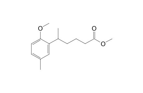 5-(6-methoxy-m-tolyl)hexanoic acid, methyl ester