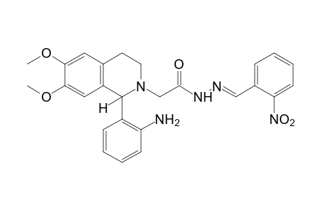 1-(o-aminophenyl)-3,4-dihydro-6,7-dimethoxy-2(1H)-isoquinolineacetic acid, (o-nitrobenzylidene)hydrazide