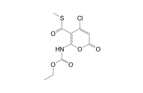 6-(carboxyamino)-4-chloro-2-oxo-2H-pyran-5-carbothioic acid, 6-ethyl S-methyl ester