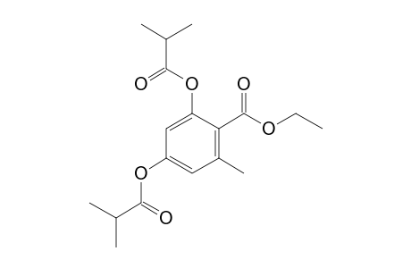 Ethyl 2,4-dihydroxy-6-methylbenzoate, bis(2-methylpropionate)