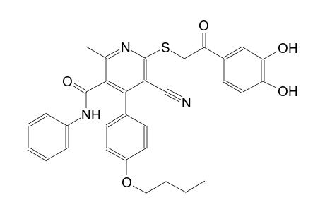 3-pyridinecarboxamide, 4-(4-butoxyphenyl)-5-cyano-6-[[2-(3,4-dihydroxyphenyl)-2-oxoethyl]thio]-2-methyl-N-phenyl-