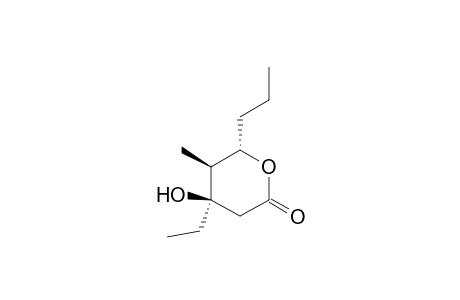 (4R*,5S*,6S*)-4-Ethyl-4-hydroxy-5-methyl-6-n-propyl-1-oxacyclohexan-2-one