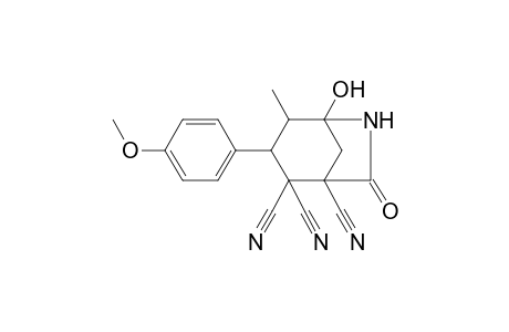 5-Hydroxy-3-(4-methoxyphenyl)-4-methyl-7-oxo-6-azabicyclo[3.2.1]octane-1,2,2-tricarbonitrile