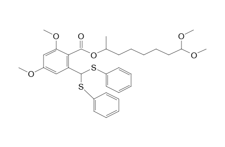 Benzoic acid, 2,4-dimethoxy-5-bis(phenylthio)methyl-, 8,8-dimethoxy-2-octyl ester