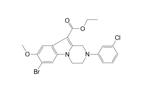 7-Bromo-2-(3-chlorophenyl)-8-methoxy-3,4-dihydro-1H-pyrazino[1,2-a]indole-10-carboxylic acid ethyl ester