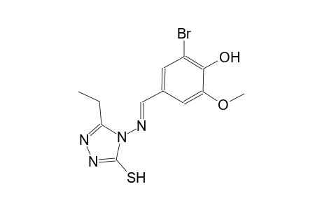 2-bromo-4-{(E)-[(3-ethyl-5-sulfanyl-4H-1,2,4-triazol-4-yl)imino]methyl}-6-methoxyphenol
