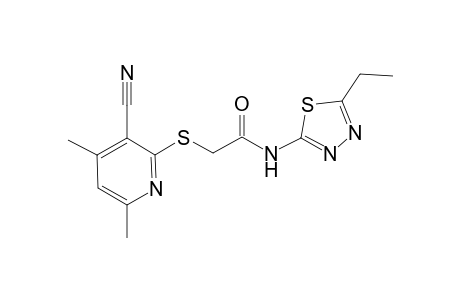 2-[(3-Cyano-4,6-dimethyl-2-pyridinyl)sulfanyl]-N-(5-ethyl-1,3,4-thiadiazol-2-yl)acetamide