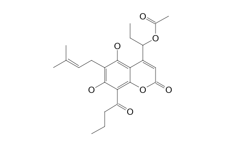 MAMMEA_E/BC;5,7-DIHYDROXY-4-[1-(ACETOXY)-PROPYL]-6-(3-METHYL-2-BUTENYL)-8-(1-OXOBUTYL)-2-H-1-BENZOPYRAN-2-ONE