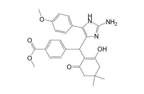 2-((2-Amino-5-(4-methoxyphenyl)-1H-imidazol-4-yl)(4-carbmethoxyphenyl)methyl)-3-hydroxy-5,5-dimethylcyclohex-2-enone