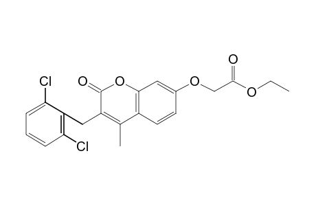 {[3-(2,6-dichlorobenzyl)-4-methyl-2-oxo-2H-1-benzopyran-7-yl]oxy}acetic acid, ethyl ester