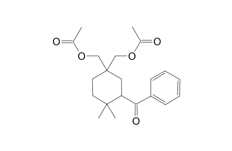 (3-Benzoyl-4,4-dimethylcyclohexane-1,1-diyl)bis(methylene) diacetate