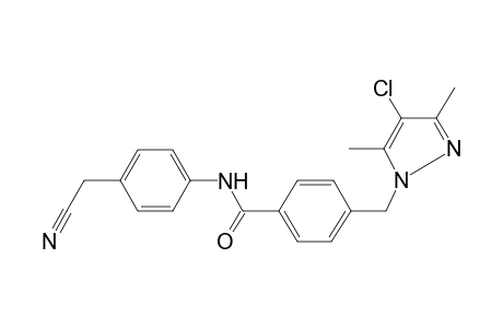 4-[(4-chloro-3,5-dimethyl-1H-pyrazol-1-yl)methyl]-N-[4-(cyanomethyl)phenyl]benzamide