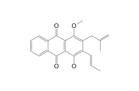 1-HYDROXY-4-METHOXY-2-(2'-METHYLPROP-2'-ENYL)-3-(PROP-1''-ENYL)-ANTHRAQUINONE