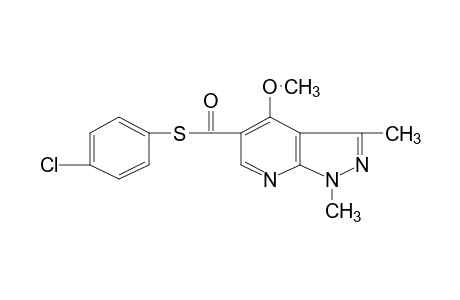 1.3-dimethyl-4-methoxy-1H-pyrazolo[3,4-b]pyridine-5-carbothioic acid, S-(p-chlorophenyl)ester