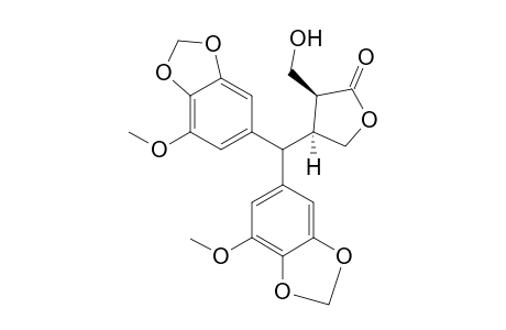 (-)-2,3-CIS-2-HYDROXYMETHYL-3-[BIS-(5-METHOXY-3,4-METHYLENEDIOXYPHENYL)-METHYL]-BUTYROLACTONE