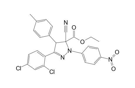 Ethyl 5-cyano-3-(2',4'-dichlorophenyl)-1-(p-nitrophenyl)-4-(p'-methylphenyl)-2-pyrazoline-5-carboxylate
