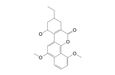 TRANS-4,12-DIMETHOXY-8-ETHYL-10-HYDROXY-7,8,9,10-TETRAHYDRO-6H-BENZO-[D]-NAPHTHO-[1,2-B]-PYRAN-6-ONE