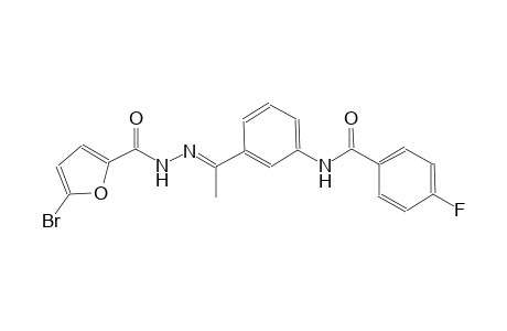 N-{3-[(1E)-N-(5-bromo-2-furoyl)ethanehydrazonoyl]phenyl}-4-fluorobenzamide