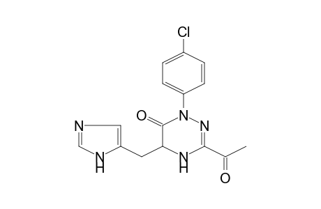 3-Acetyl-1-(4-chlorophenyl)-5-(3H-imidazol-4-ylmethyl)-4,5-dihydro-1H-[1,2,4]triazin-6-one