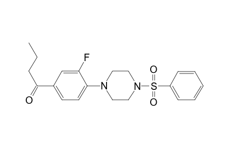 1-(3-Fluoro-4-[4-(phenylsulfonyl)-1-piperazinyl]phenyl)-1-butanone