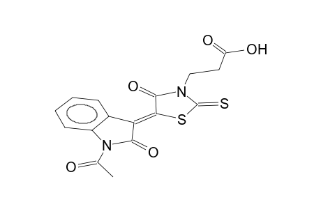 3-[5-(1-acetyl-2-oxo-1H-2,3-dihydroindol-3-ydene)-2-thioxo-4-oxo-1,3-thiazolidin-3-yl]propanoic acid