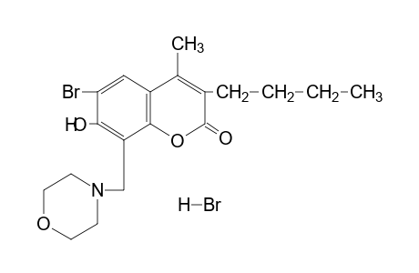 6-bromo-3-butyl-7-hydroxy-4-methyl-8-(morpholinomethyl)coumarin, hydrobromide