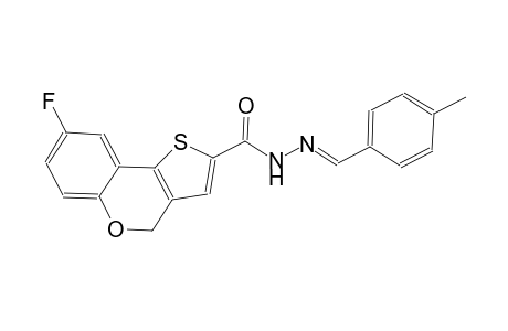 8-fluoro-N'-[(E)-(4-methylphenyl)methylidene]-4H-thieno[3,2-c]chromene-2-carbohydrazide