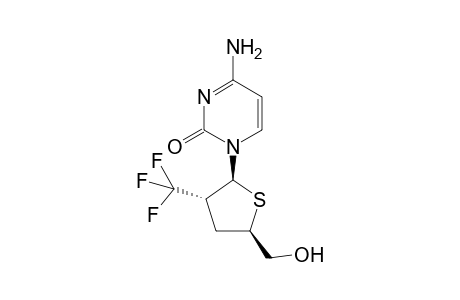 .beta.,L-(2'R)-2',3'-Dideoxy-2'-trifluoromethyl-4'-thiocytidine