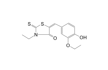 (5E)-5-(3-ethoxy-4-hydroxybenzylidene)-3-ethyl-2-thioxo-1,3-thiazolidin-4-one