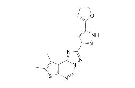 4-[5-(furan-2-yl)-1H-pyrazol-3-yl]-11,12-dimethyl-10-thia-3,5,6,8-tetraazatricyclo[7.3.0.0(2,6)]dodeca-1(9),2,4,7,11-pentaene