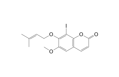 7-[(3',3'-Dimethylallyl)oxy]-8-iodo-6-methoxycoumarin