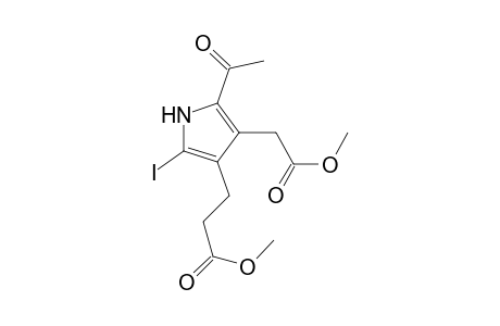 2-Acetyl-5-iodo-4-[2-(methoxycarbonyl)ethyl]-3-[(methoxycarbonyl)methyl]pyrrole