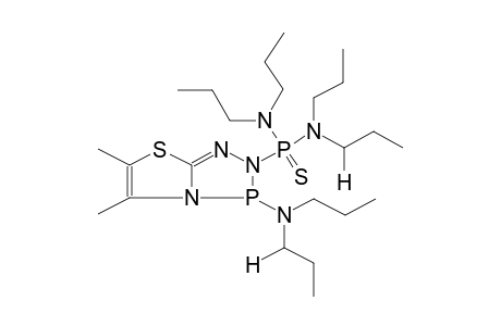 2-(TETRAPROPYLDIAMIDOTHIOPHOSPHORYL)-3-DIPROPYLAMINO-5,6-DIMETHYLTHIAZOLO[2,3-D]-1,2-DIHYDRO-1,2,4,3-TRIAZAPHOSPHOLE