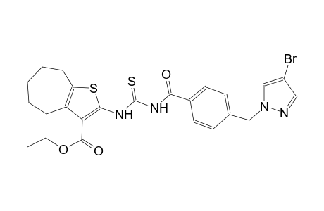 ethyl 2-{[({4-[(4-bromo-1H-pyrazol-1-yl)methyl]benzoyl}amino)carbothioyl]amino}-5,6,7,8-tetrahydro-4H-cyclohepta[b]thiophene-3-carboxylate