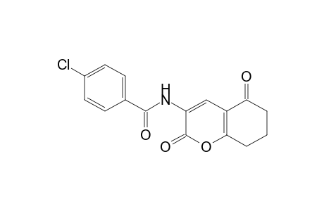 p-CHLORO-N-(2,5-DIOXO-5,6,7,8-TETRAHYDRO-2H-1-BENZOPYRAN-3-YL)BENZAMIDE