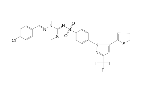 3-(p-chlorobenzylidene)-N-{{p-[5-(2-thienyl)-3-(trifluoromethyl)pyrazol-1-yl]phenyl}sulfonyl}thiocarbazimidic acid, methyl ester