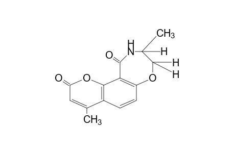 3,4-dihydro-3,8-dimethyl-1H,10H-pyrano[2,3-g]-1,4-benzoxazepine-1,10-dione