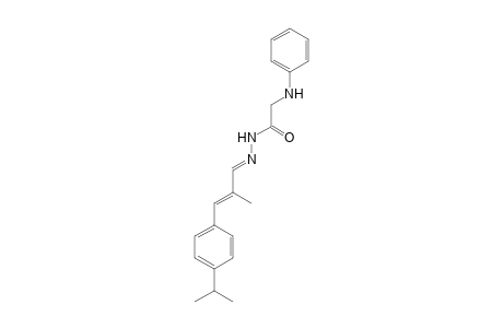 2-Anilino-N-[(E)-[(E)-2-methyl-3-(4-propan-2-ylphenyl)prop-2-enylidene]amino]acetamide