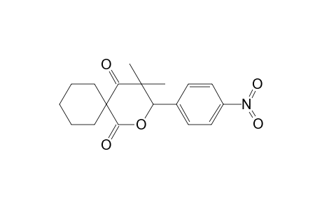 2-Oxaspiro[5.5]undecane-1,5-dione, 4,4-dimethyl-3-(4-nitrophenyl)-